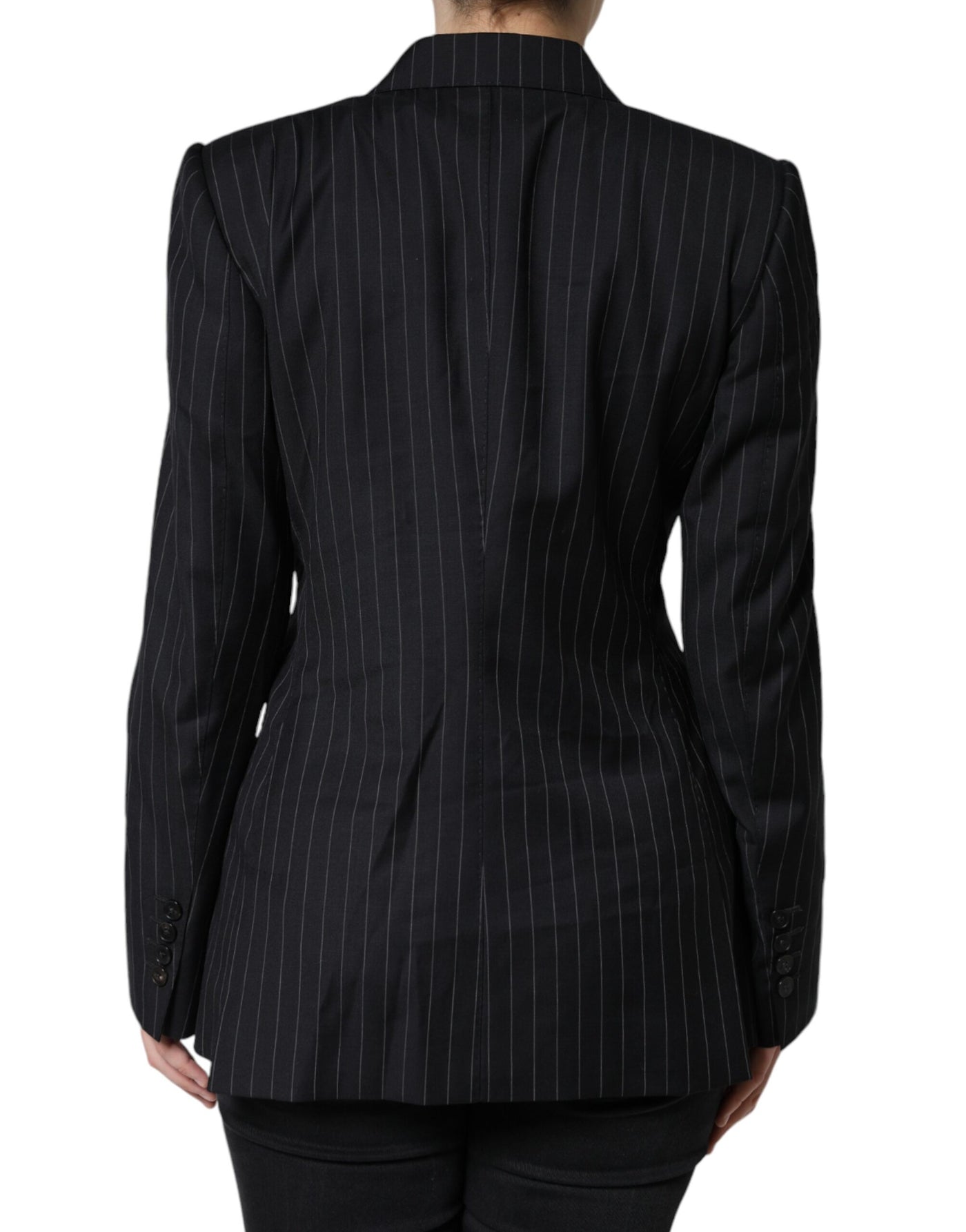 Dolce &amp; Gabbana Manteau croisé à rayures noires