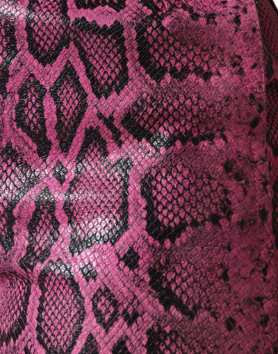 Short taille haute en cuir rose Dolce &amp; Gabbana