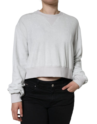Dolce &amp; Gabbana Witte Nylon Stretch Trui met Ronde Hals