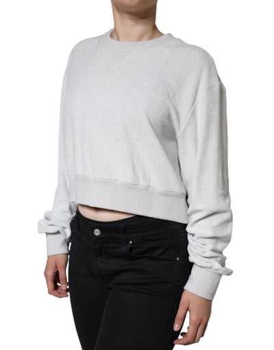 Dolce &amp; Gabbana Witte Nylon Stretch Trui met Ronde Hals
