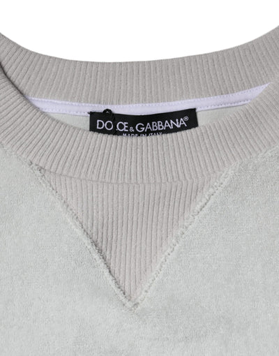 Dolce &amp; Gabbana Witte Nylon Stretch Trui met Ronde Hals