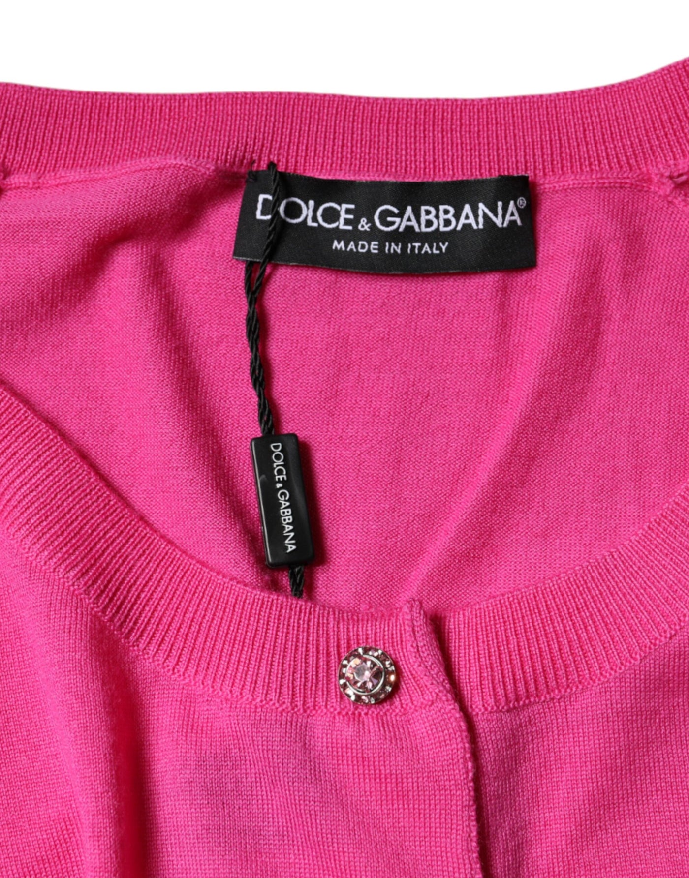 Chemisier boutonné à manches courtes en laine rose Dolce &amp; Gabbana