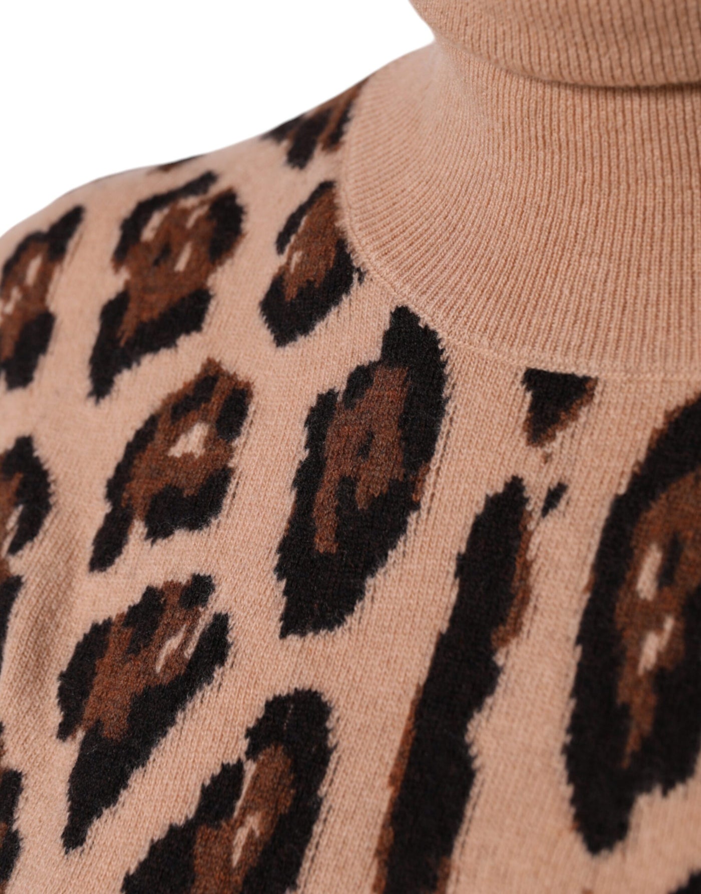 Dolce &amp; Gabbana beige luipaardprint wollen coltrui