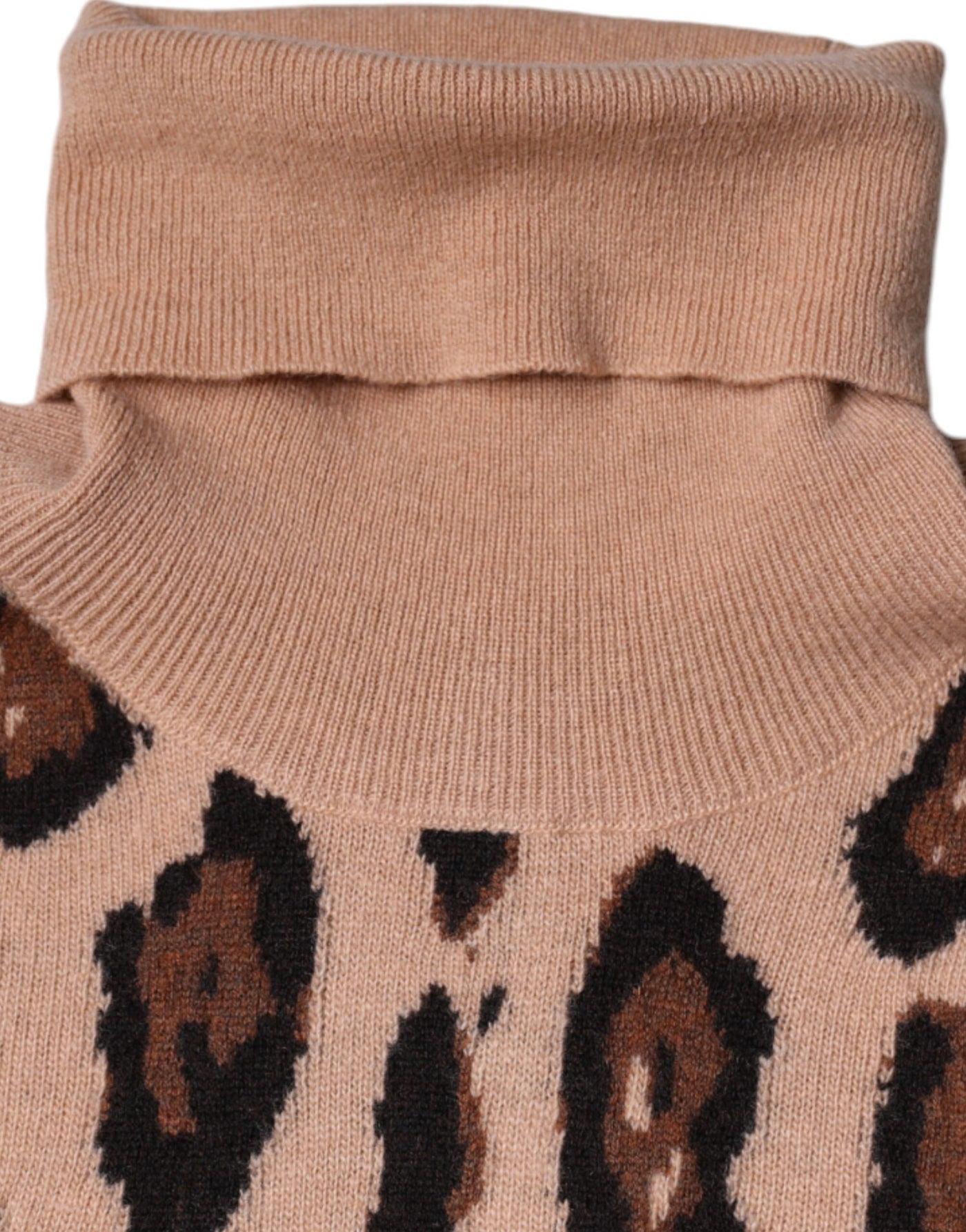Dolce &amp; Gabbana beige luipaardprint wollen coltrui
