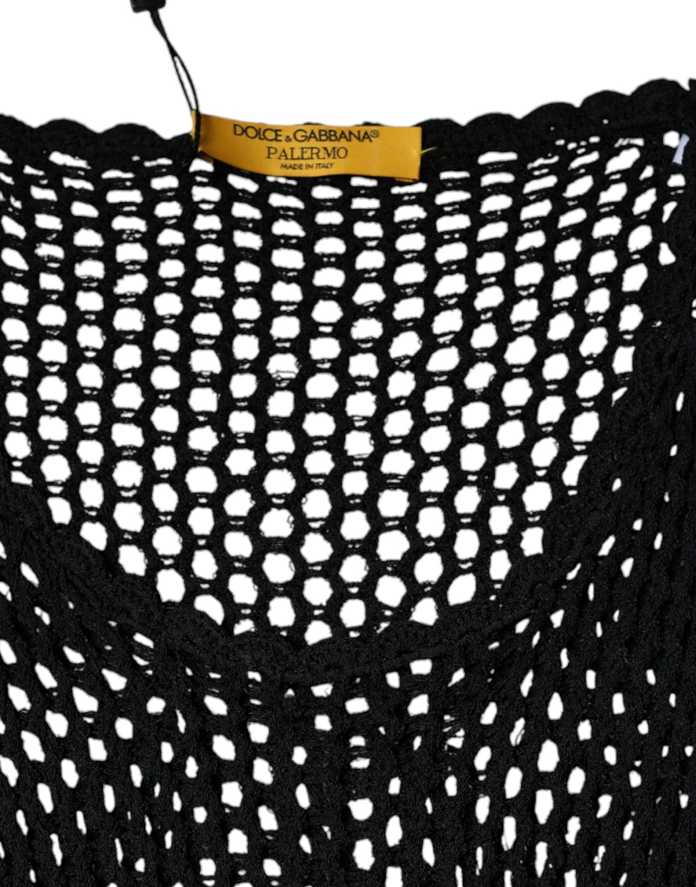 Dolce &amp; Gabbana Zwarte Mesh Doorschijnende Mouwloze Tanktop