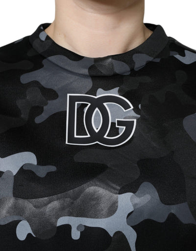 Sweat-shirt à col rond camouflage noir Dolce &amp; Gabbana