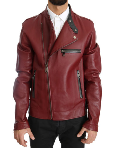 Veste en cuir de cerf rouge Dolce &amp; Gabbana