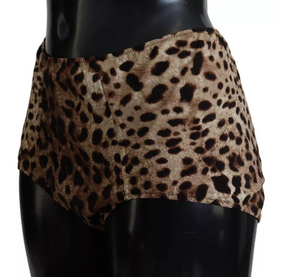 Maillot de bain Dolce &amp; Gabbana marron à imprimé léopard