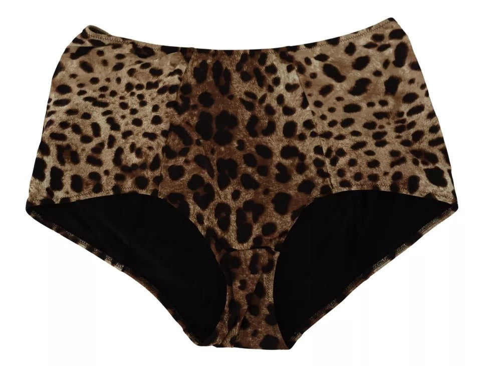 Maillot de bain Dolce &amp; Gabbana marron à imprimé léopard