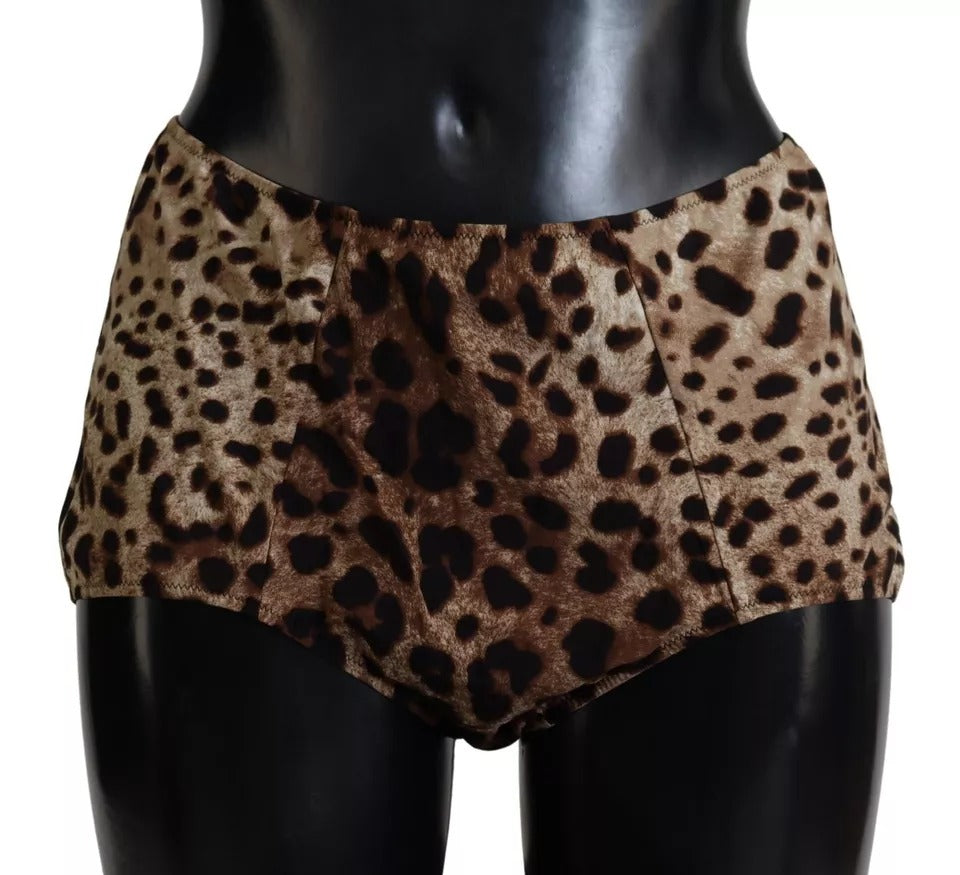 Maillot de bain Dolce &amp; Gabbana marron à imprimé léopard