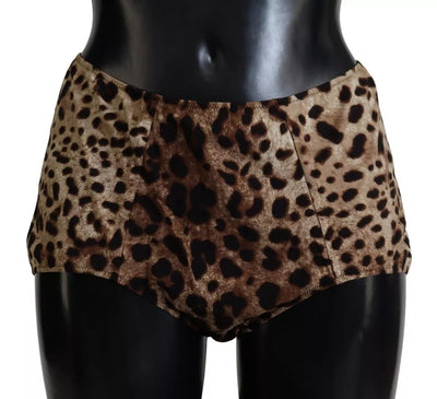 Maillot de bain Dolce &amp; Gabbana marron à imprimé léopard