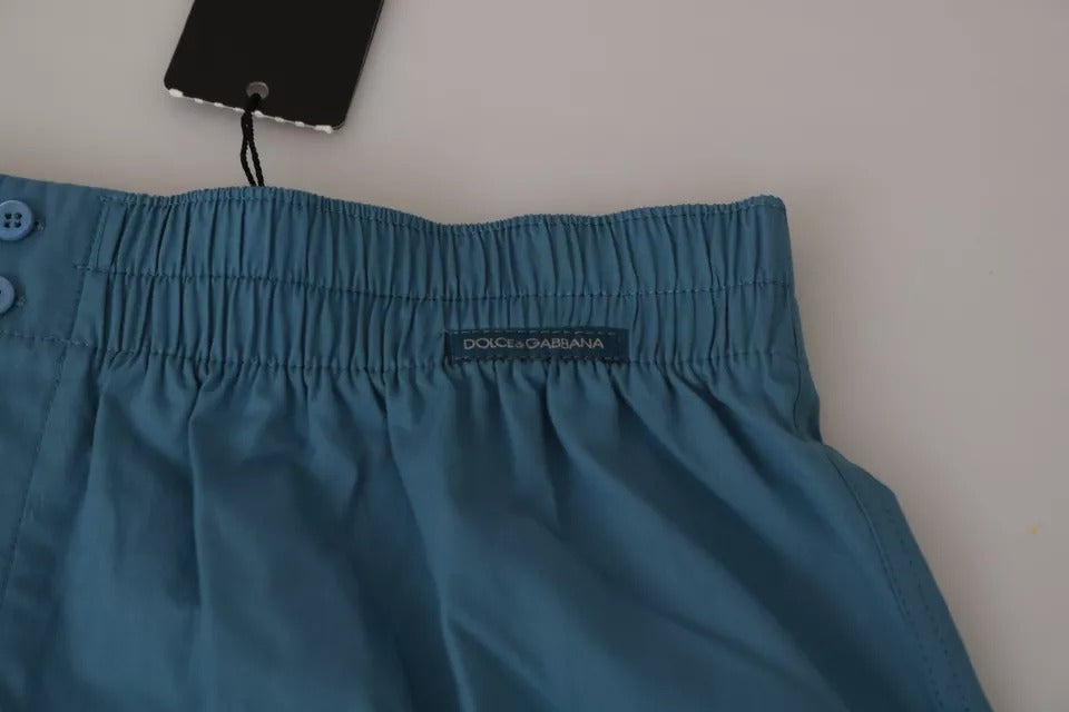 Dolce &amp; Gabbana Blauwe Katoenen Regular Boxershorts Ondergoed
