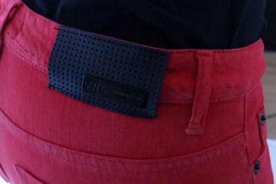 Costume National Rode Katoenen Stretch Slim Jeans