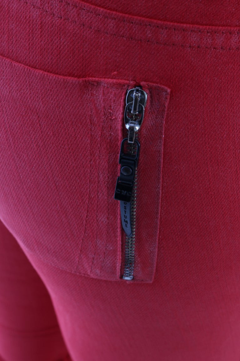 Costume National Rode Katoenen Stretch Slim Jeans