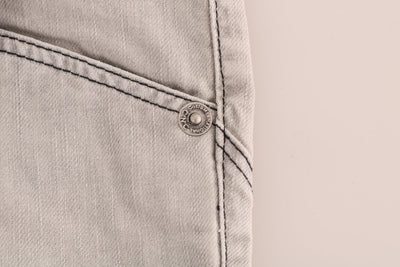 Costume National Gray Wash Cotton Slim Jeans