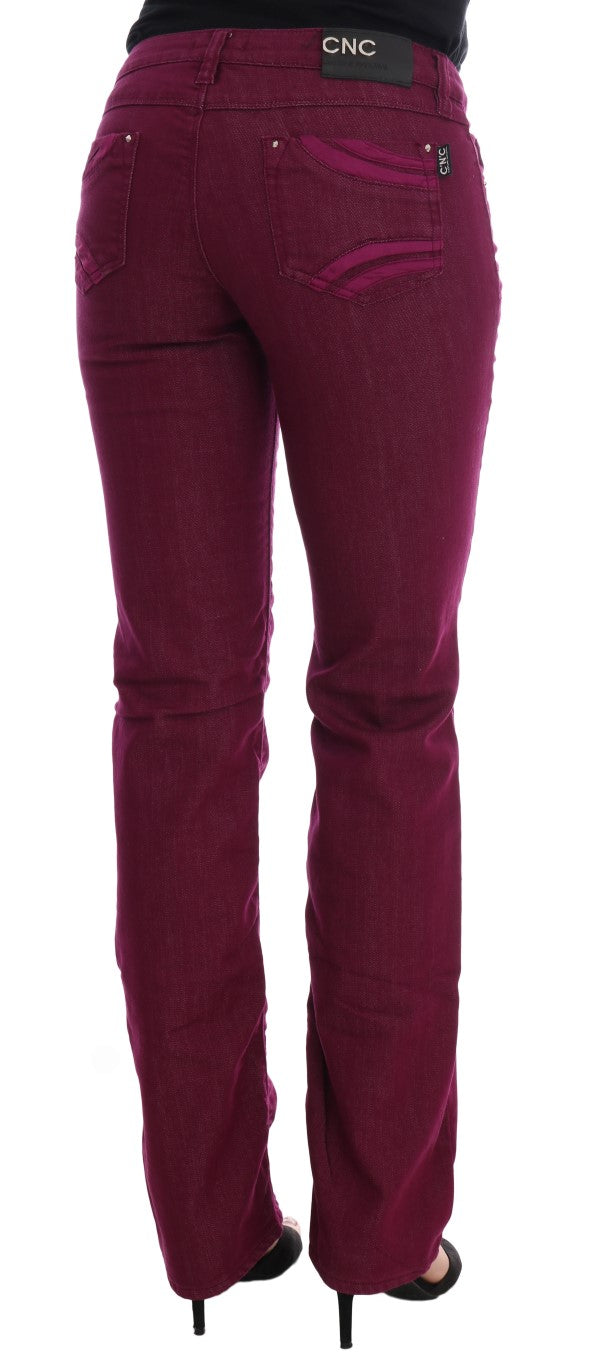Costume National Red Wash katoenen stretch denim jeans