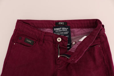 Costume National Red Wash katoenen stretch denim jeans