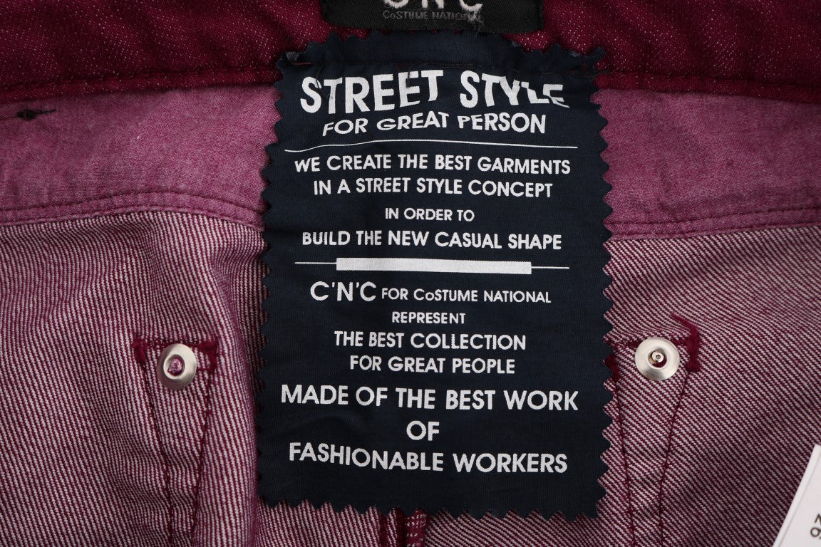 Costume National Red Wash katoenen stretch denim jeans