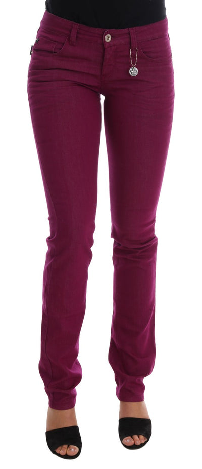Costume National paarse katoenen stretch slim denim jeans