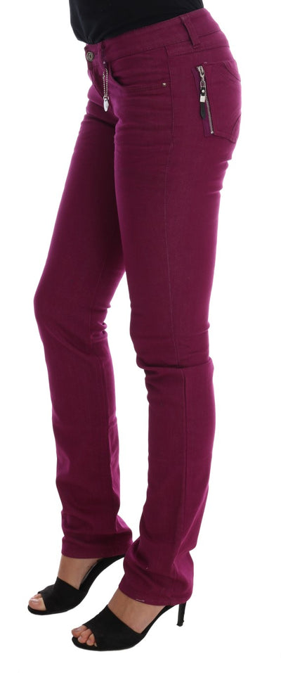 Costume National paarse katoenen stretch slim denim jeans