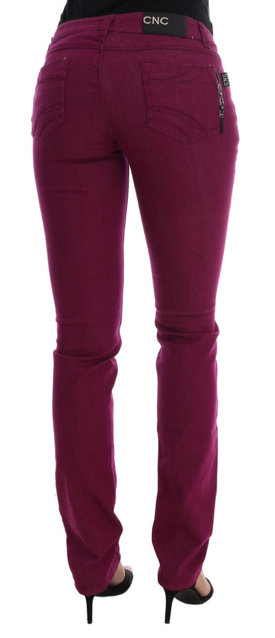 Costume National paarse katoenen stretch slim denim jeans