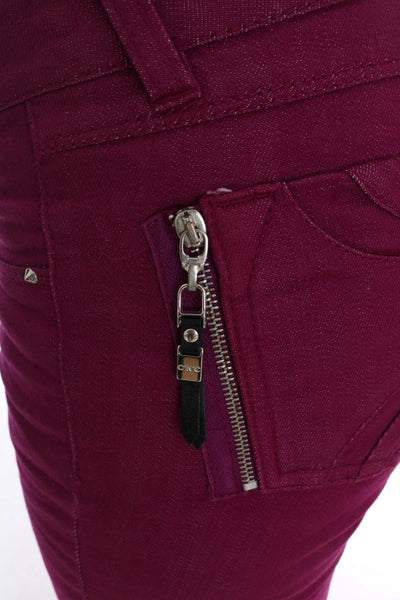 Costume National paarse katoenen stretch slim denim jeans