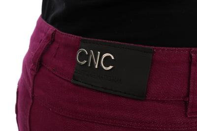 Costume National paarse katoenen stretch slim denim jeans