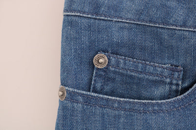 Costume National Blue Wash Cotton Boyfriend Fit Jeans