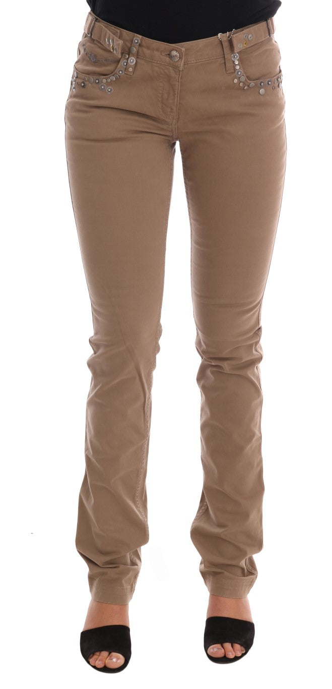 Costume National Beige Katoenen Stretch Slim Fit Jeans