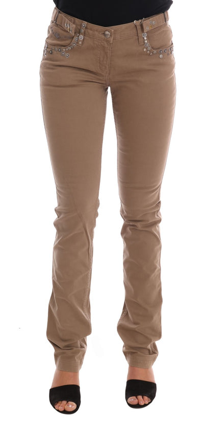 Costume National Beige Katoenen Stretch Slim Fit Jeans