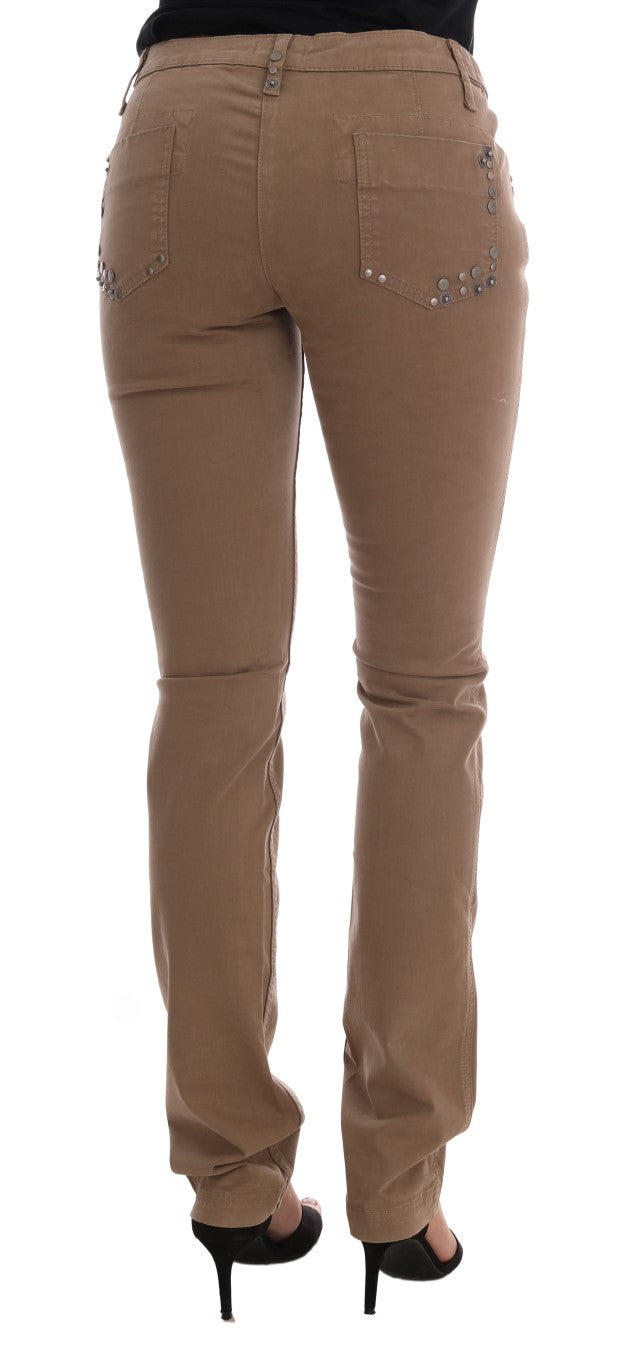 Costume National Beige Katoenen Stretch Slim Fit Jeans