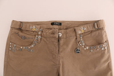 Costume National Beige Katoenen Stretch Slim Fit Jeans