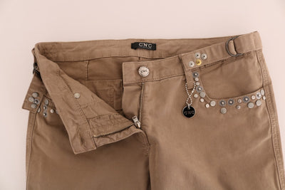 Costume National Beige Katoenen Stretch Slim Fit Jeans