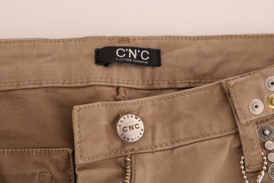 Costume National Beige Katoenen Stretch Slim Fit Jeans