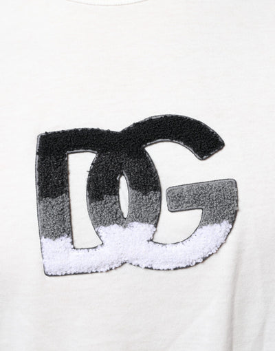 Dolce & Gabbana White Cotton DG Logo Print T-shirt