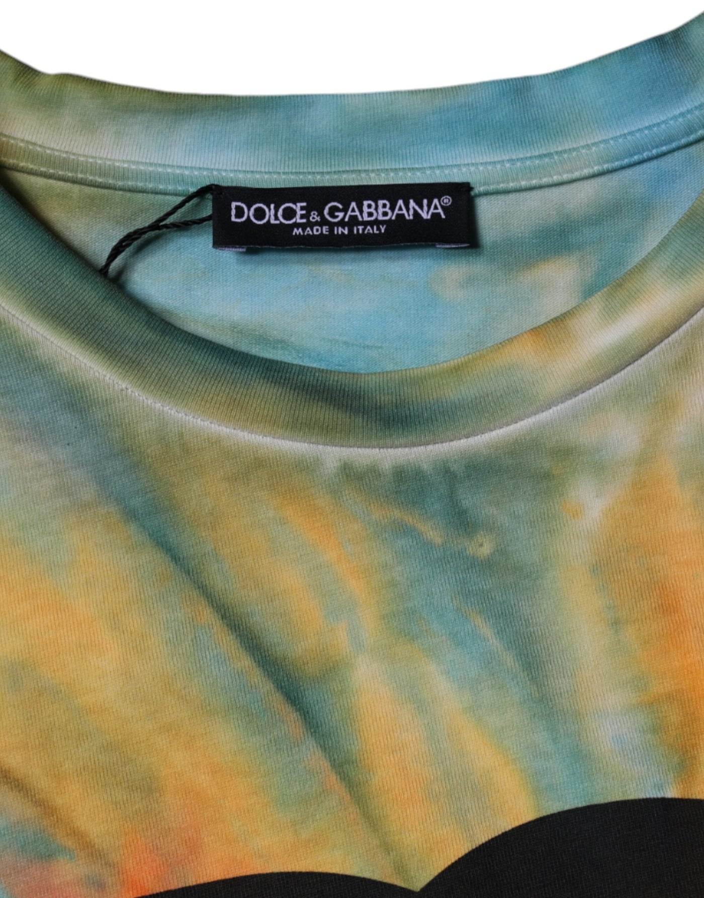 Dolce &amp; Gabbana Multicolor Tie-Dye Logo Katoenen T-shirt