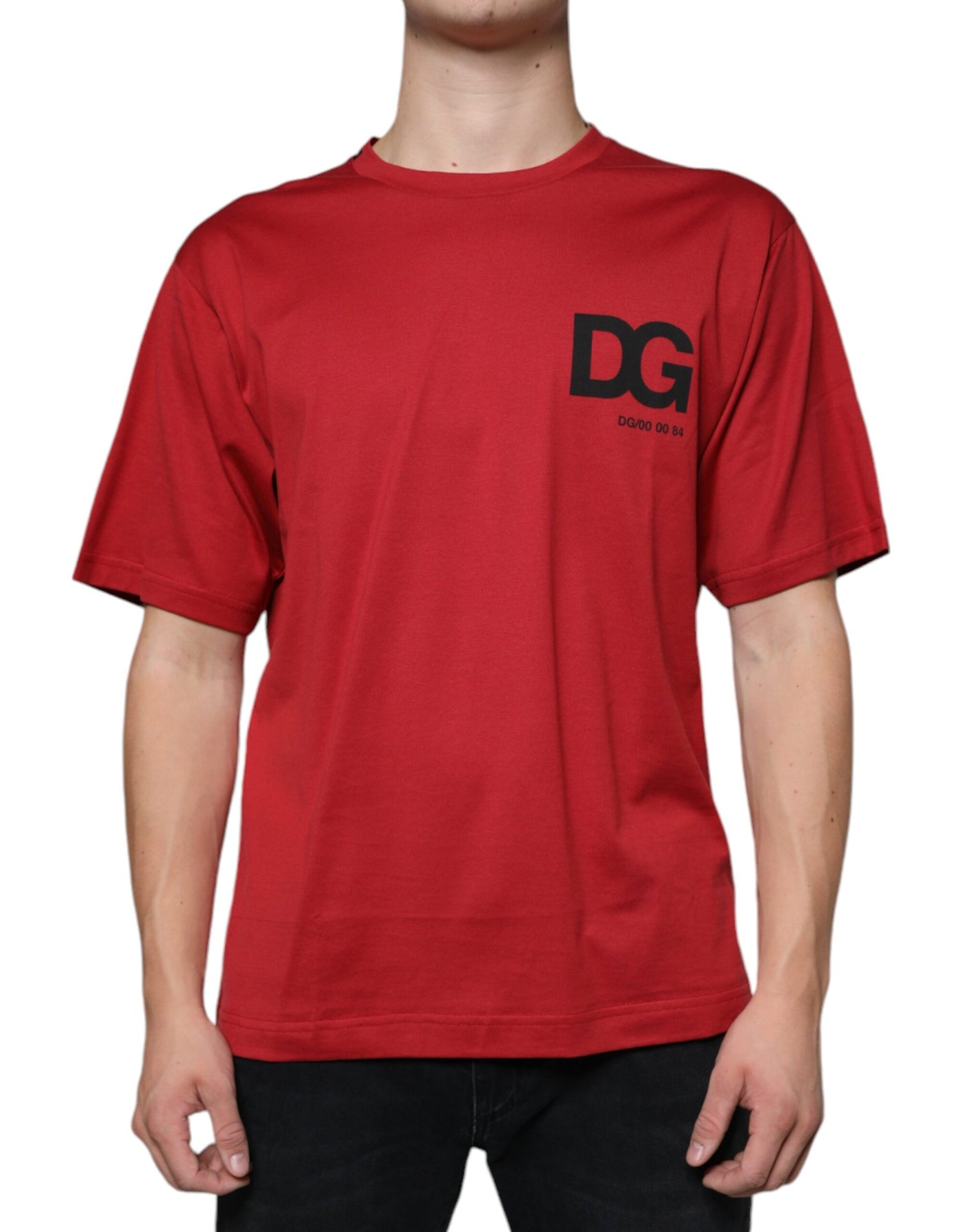 Dolce &amp; Gabbana Rood Katoen DG Logo Print T-shirt met Ronde Hals