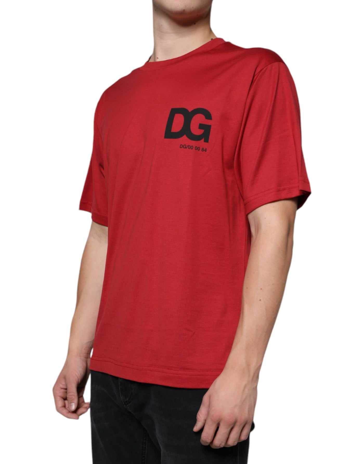 Dolce &amp; Gabbana Rood Katoen DG Logo Print T-shirt met Ronde Hals