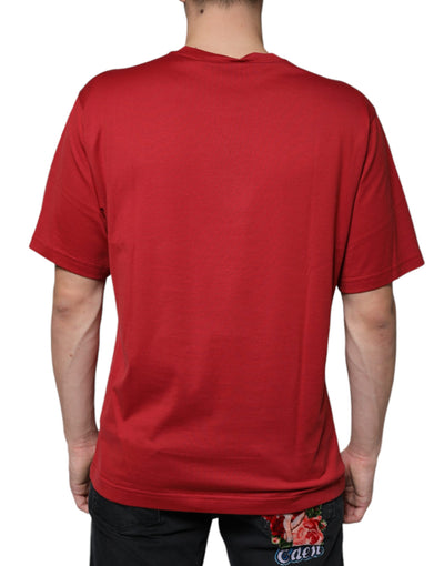 Dolce &amp; Gabbana Rood Katoen DG Logo Print T-shirt met Ronde Hals