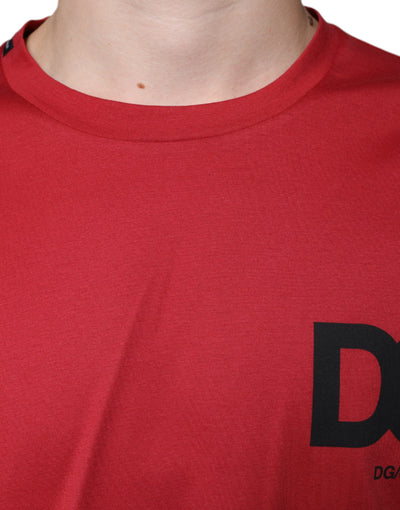 Dolce &amp; Gabbana Rood Katoen DG Logo Print T-shirt met Ronde Hals