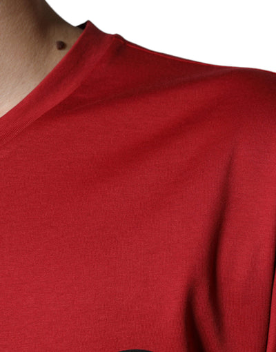 Dolce &amp; Gabbana Rood Katoen DG Logo Print T-shirt met Ronde Hals