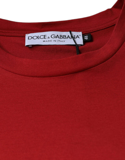 Dolce &amp; Gabbana Rood Katoen DG Logo Print T-shirt met Ronde Hals