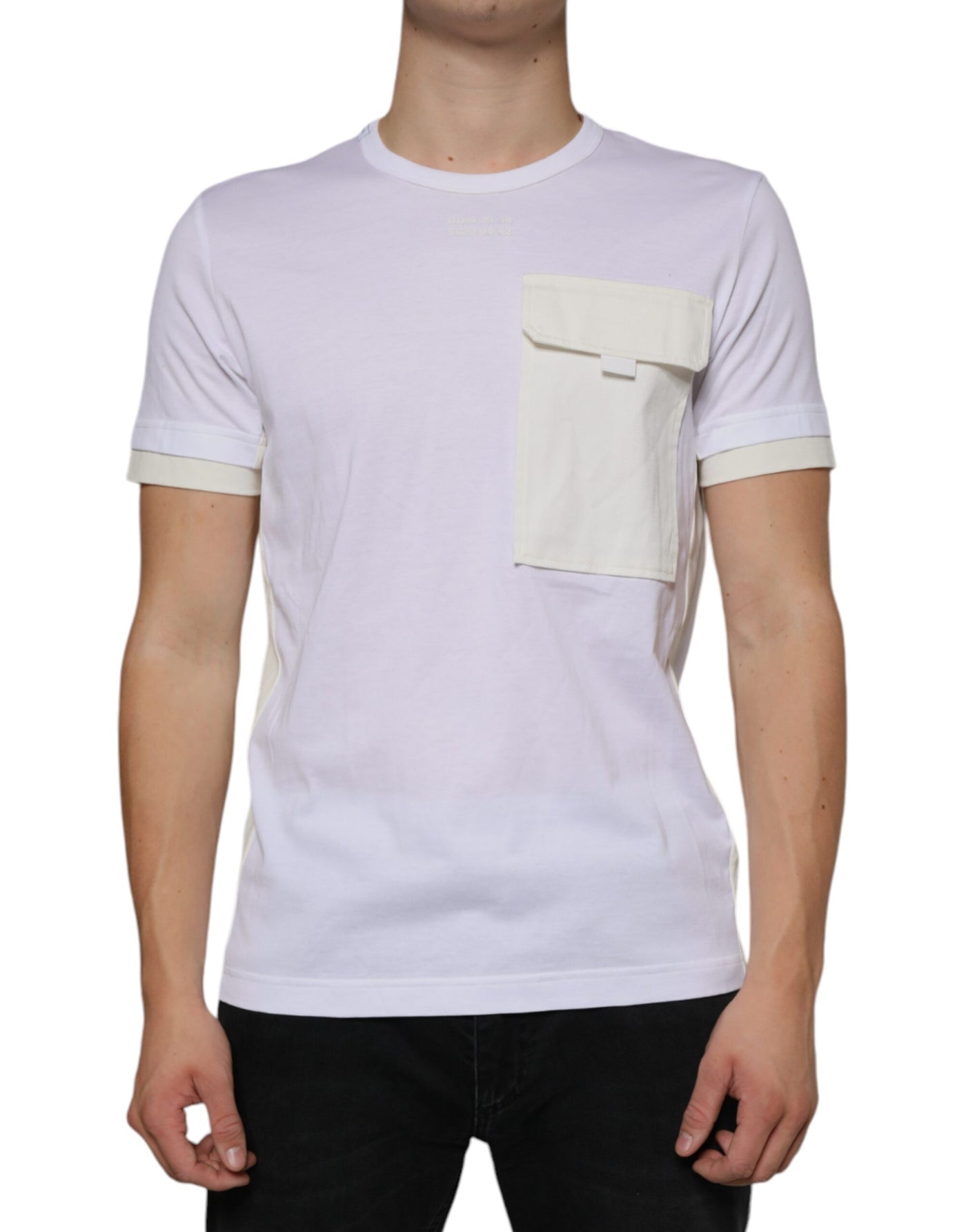 Dolce &amp; Gabbana Wit Katoenen T-shirt met Zakje en Korte Mouwen