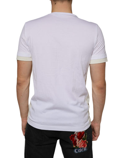Dolce &amp; Gabbana Wit Katoenen T-shirt met Zakje en Korte Mouwen