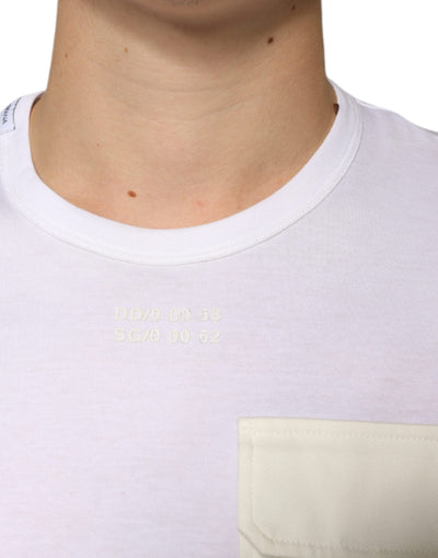 Dolce &amp; Gabbana Wit Katoenen T-shirt met Zakje en Korte Mouwen