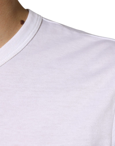 Dolce &amp; Gabbana Wit Katoenen T-shirt met Zakje en Korte Mouwen