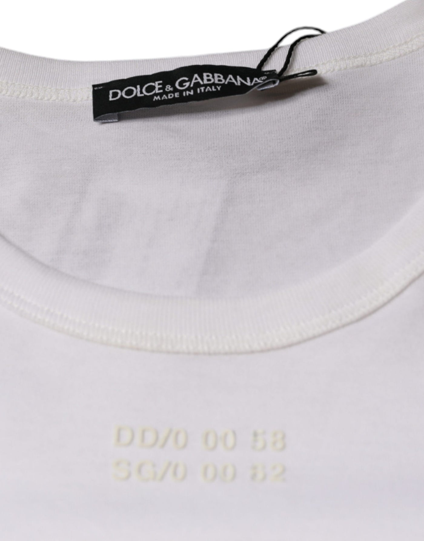Dolce &amp; Gabbana Wit Katoenen T-shirt met Zakje en Korte Mouwen