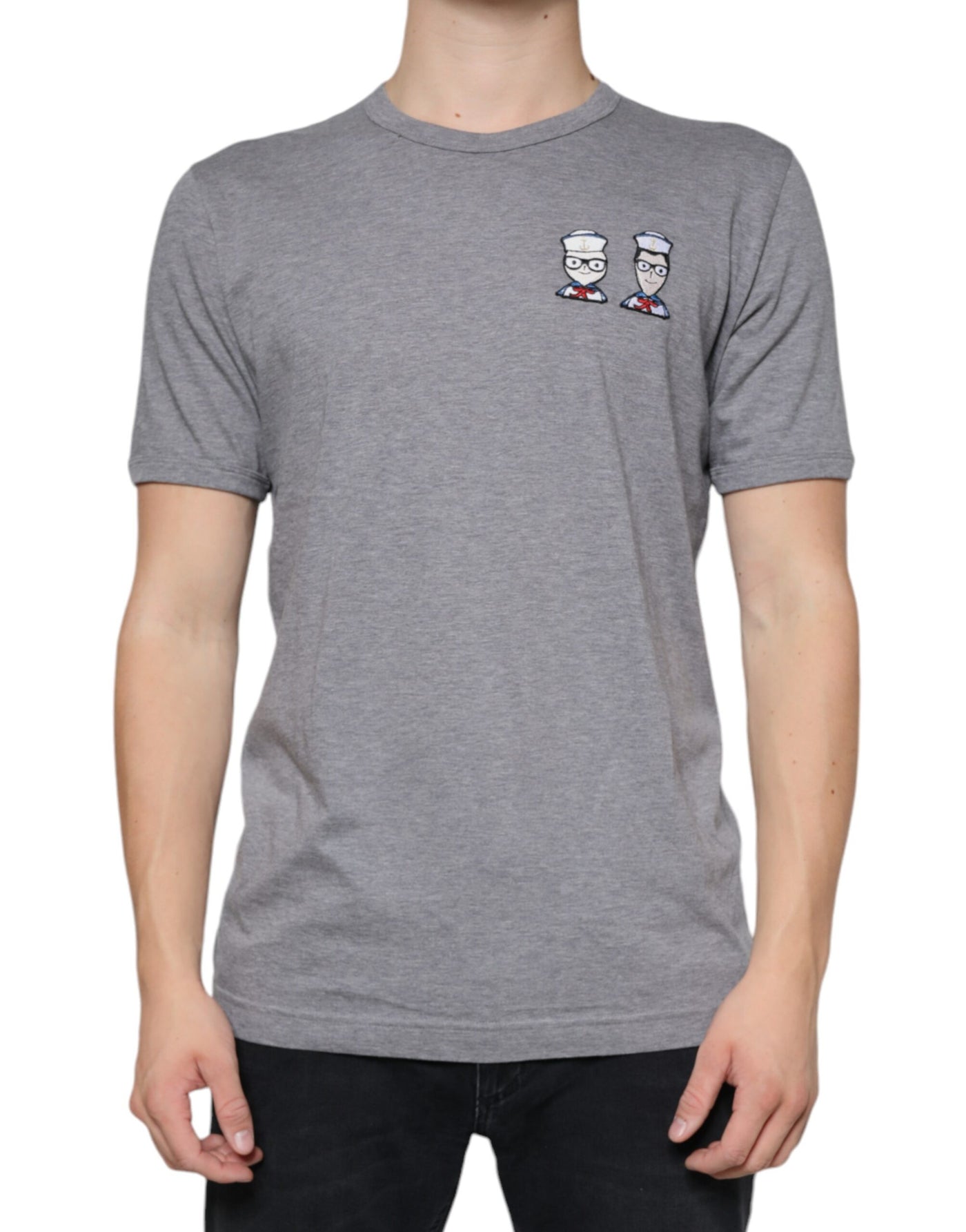 Dolce &amp; Gabbana grijs katoenen #DGFamily T-shirt met korte mouwen