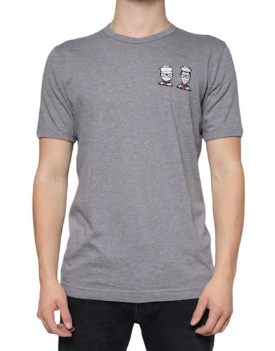 Dolce &amp; Gabbana grijs katoenen #DGFamily T-shirt met korte mouwen