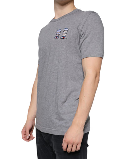 Dolce &amp; Gabbana grijs katoenen #DGFamily T-shirt met korte mouwen